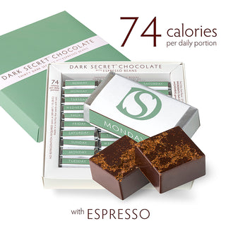 DARK SECRET chocolate with Espresso Beans - 30 Day Box