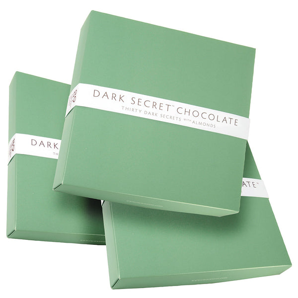 DARK SECRET chocolate with Almonds - Three 30 Day Boxes