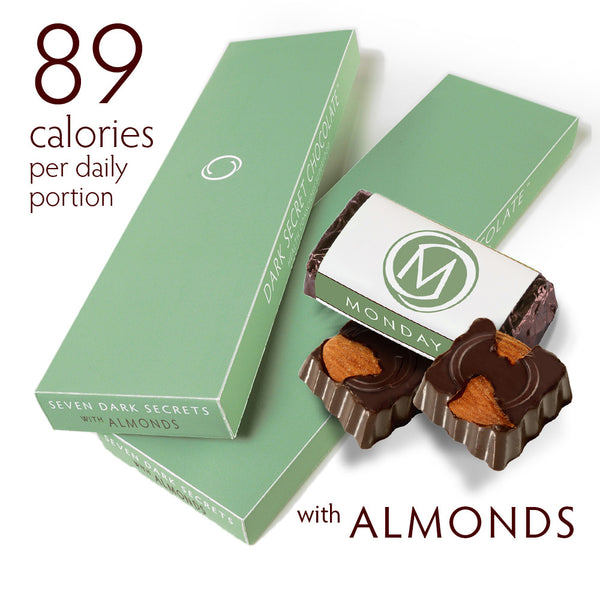 DARK SECRET chocolate with Almonds - Two 7 day boxes
