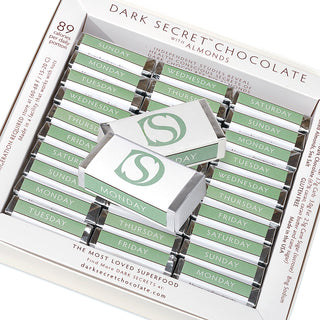 DARK SECRET chocolate with Almonds - 30 Day Box