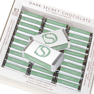 DARK SECRET chocolate with Tart Cherries - 30 Day Box nutrition facts