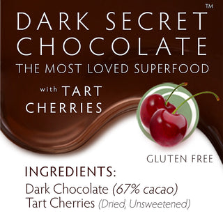 DARK SECRET chocolate with Tart Cherries - 30 Day Box nutrition facts