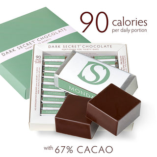 DARK SECRET chocolate with 67% Cacao - 30 day box 