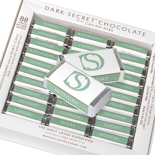 DARK SECRET chocolate with Cacao Nibs - 30 Day Box