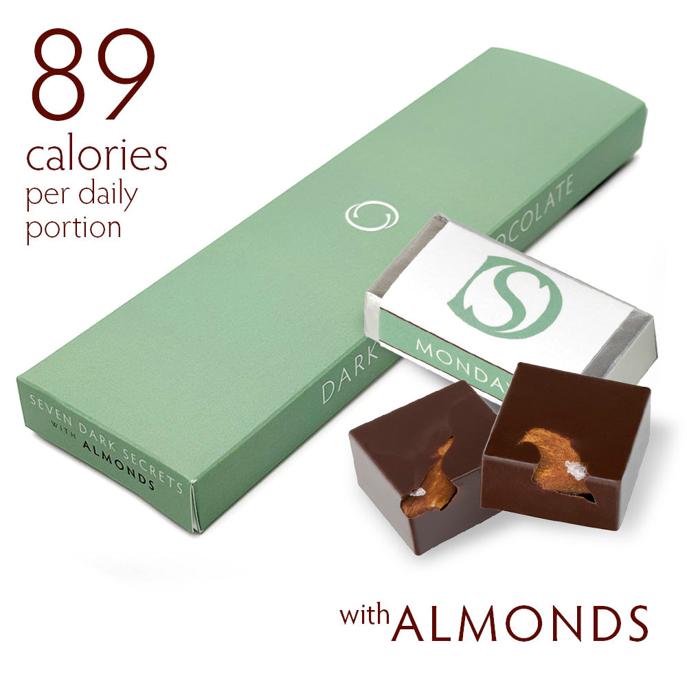 DARK SECRET® chocolate with Almonds - One 7 day box – The Chocolatorium ...