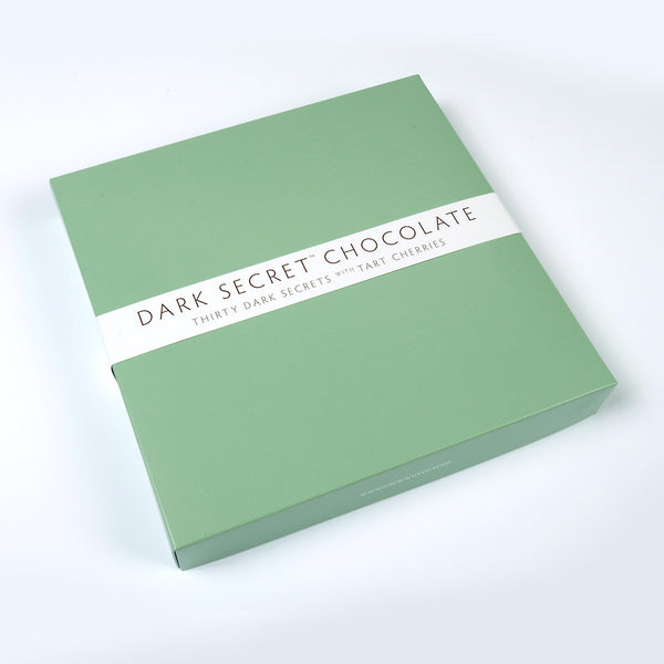 DARK SECRET chocolate with Tart Cherries - 30 Day Box closed