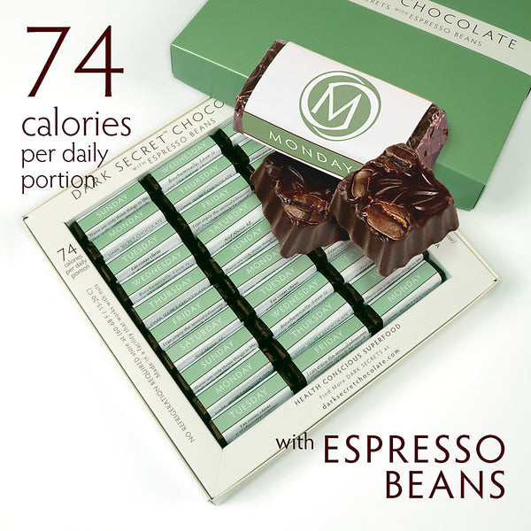 DARK SECRET chocolate with Espresso Beans - 30 Day Box