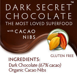 DARK SECRET chocolate with Cacao Nibs - 30 Day Box ingredients
