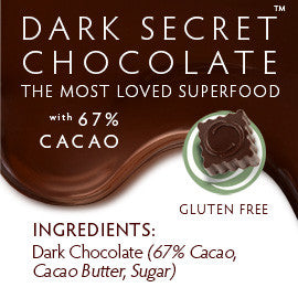 DARK SECRET chocolate with 67% Cacao - Two 7 day boxes ingredients