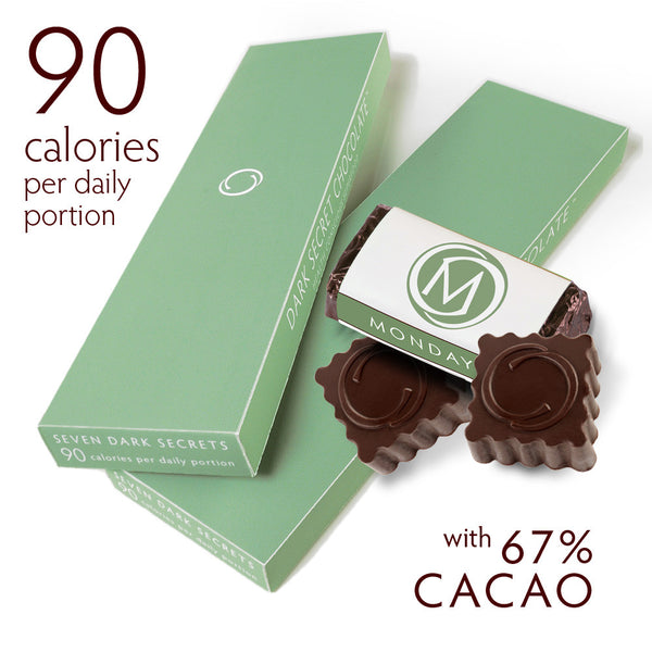 DARK SECRET chocolate with 67% Cacao - Two 7 day boxes