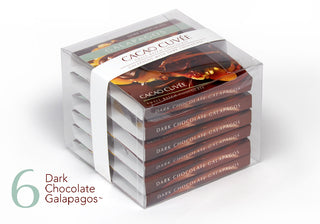 6 Chocolate Galapagos with Dark Chocolate, A handful of freshly roasted walnuts, pecans, macadamia nuts and pistachios, layered with a generous slab of our salted vanilla caramel made with our hundred-year-old family recipe. All that is smothered with a layer of dark chocolate to create our version of a turtle on steroids. One Galapagos is large enough to share with someone, but why would you?