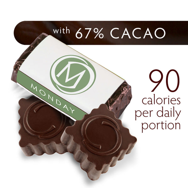 DARK SECRET chocolate with 67% Cacao - 30 day box product detail - Artisan chocolate daily nibble